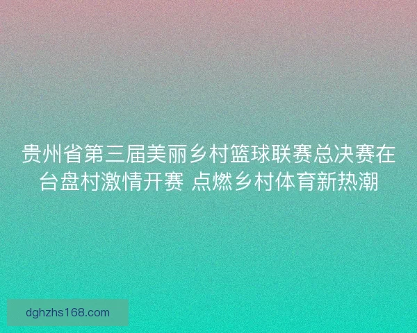 贵州省第三届美丽乡村篮球联赛总决赛在台盘村激情开赛 点燃乡村体育新热潮