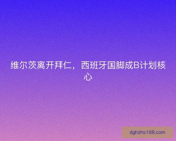 维尔茨离开拜仁，西班牙国脚成B计划核心